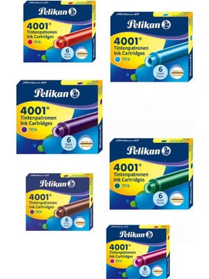 Pelikan Dolma Kalem Kartuşu 6 Farklı Renk ( 6 Paket )