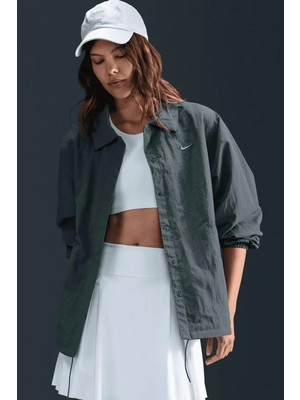 Nike Sportswear Oversize Uv Woven Coaches' Jacket Kadın Oversize Uv Dokuma Kadın Antrenör Ceketi Yeşil