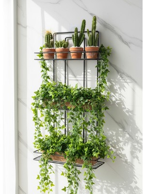 Viatom Yapışkanlı Siyah 3 Katlı Raflı Organizer Dikdörtgen Banyo ve Mutfak Mutfak Rafı, Şampuanlık