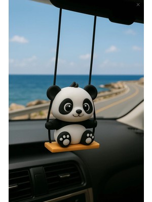 etkrtl Panda Salıncakta Sallanan Araba Dikiz Aynası Süsü