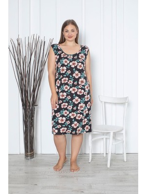 Asel Likralı Soft Kumaş Büyük Beden Penye Elbise