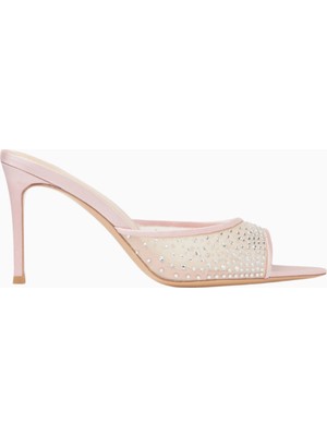 Nass Ariana 90 Kristal Taşlı, Saten Detaylı File El Yapımı Şık ve Zarif Mule