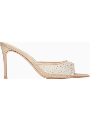 Nass Ariana 90 Kristal Taşlı, Saten Detaylı File El Yapımı Şık ve Zarif Mule