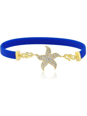 Erseyy 925 Ayar Gümüş Lacivert Deniz Yıldızı Bileklik