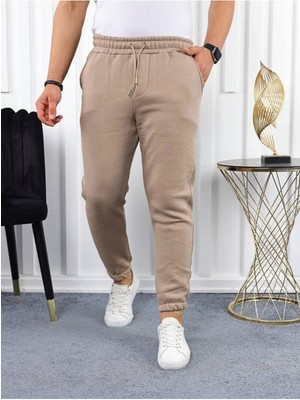 Comstar Erkek Beli Lastikli Şardonlu Jogger Kahve Eşofman Altı