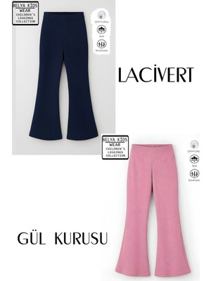 Belya Kids Wear 2 Li Pamuğa Pamuk Tam Kalıp Kız Çocuk Ispanyol Tayt