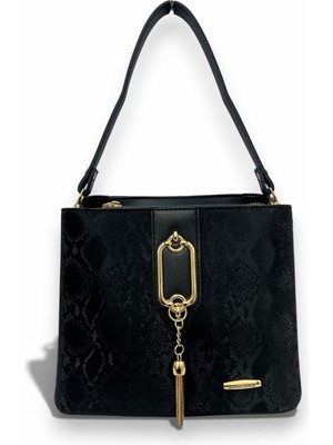 Sanmorris Gold Detaylı 3 Bölmeli Omuz ve Çapraz Çanta