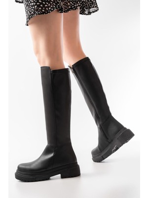 Zerenyus ZRİN-812-300 Premium Siyah Fermuarlı Günlük Kadın Çizme