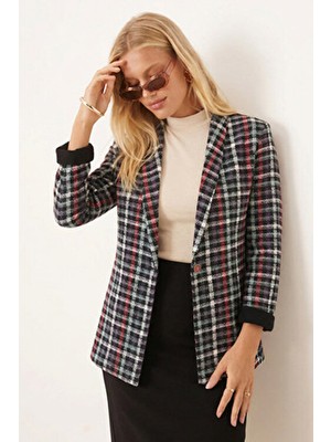 Armonika Kadın Çağla Yeşili Şal Yaka Kolları Garnili Tek Düğme Ceket ARM-26K001087