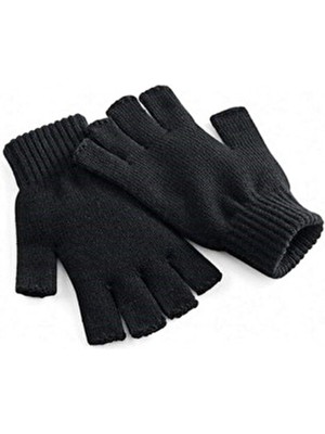 Ezel Lüx Yarım Parmak Eldiven Siyah Renk Unisex Kış Sezonu İçin Çift Katlı Tasarım