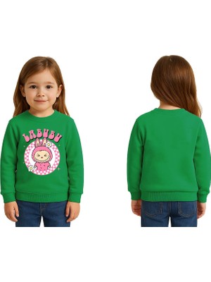 Sedirli Unisex Labubu Baskılı Çocuk Swaetshirt 3 Iplik Şardonlu