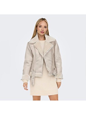 Only Agnete Kadın Krem Deri Ceket (15260002-PS)