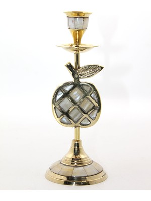 Pirinç Sedefli Tekli Şamdan Model 1  SARVONA-T678U54