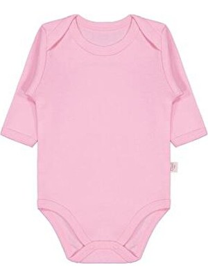 Civil Baby Düz Renkli Uzun Kol 3-9 Ay Çıtçıtlı Badi - Pembe 9-12 Ay