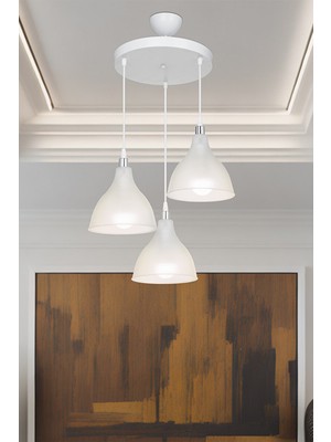 Duru Homelight  Üçlü Şeffaf   Yemek Odası Salon Mutfak Antre Yatak Odası Avize