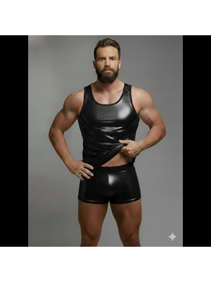 Beruflic Erkek Lame Tank Top Boxer Takımı