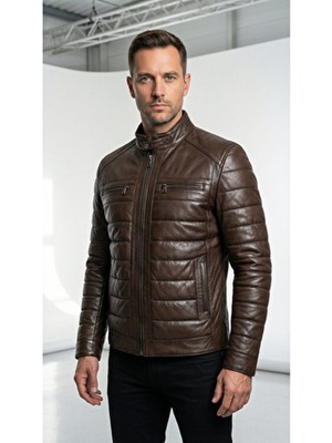 Always Leather Erkek Hakiki Deri Ceket/mont – Hakim Yaka, Regular Kalıp, Günlük/kışlık