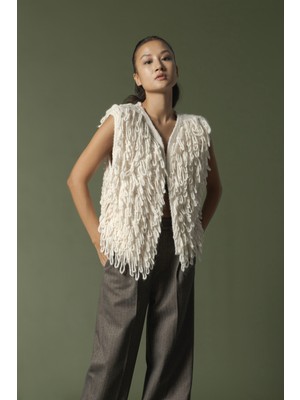 Nisan Triko Püsküllü Yelek