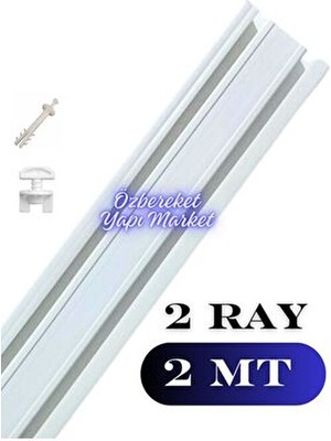2li Korniş 2 Raylı Perde Rayı Korniş 2 Metre