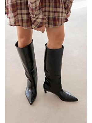 Straswans Hope Kırışık Deri Çizme Siyah