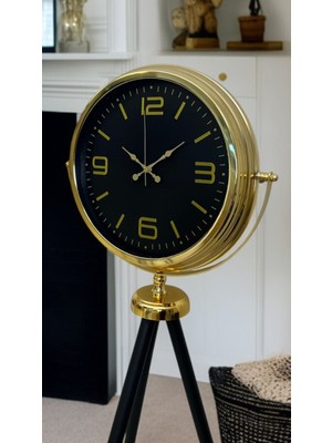 Zentime Gold Dekoratif Tasarım Tripod Ayaklı Saat