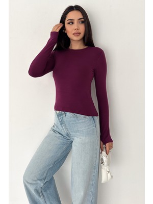 Noa Noa Kadın Parmak Geçmeli Uzun Kollu Bluz – Vücuda Oturan & Astarsız