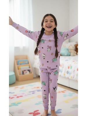 Isobel Kuromi Baskılı %100 Pamuk Kız Çocuk Pijama Takımı