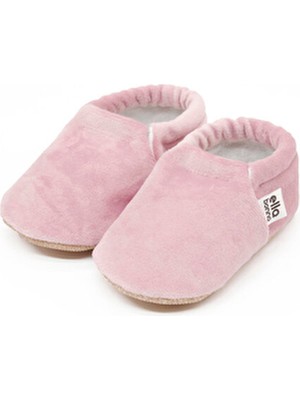 Ella Bonna Kaydırmaz Taban, Kadife Bebek Patik, Ev Botu Terliği Kreş Ayakkabısı Patik Pudra