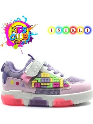 Çocuk Legolu Işıklı Ortopedik Taban Unisex Çocuk Spor Ayakkabı