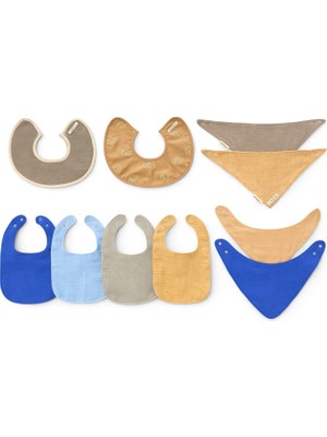 Enhitbaby %100 Pamuk - Sıvı Geçirmez Önlük 10'lu Premium Set