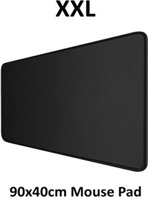 Soillium Gaming Mouse Pad 90X40CM Dikişli Siyah Mause Ped Oyuncu Kaydırmaz Mousepad Uzun Klavye Fare Altlık