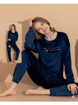 Kocabey  03093 Kadın Kadife Uzun Kol Pijama Takım