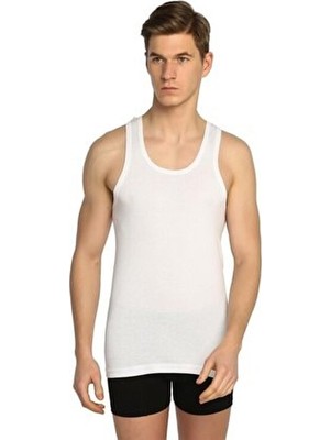 Seher Erkek Beyaz Ribana Spor Atlet Esnek Kumaş ve Nefes Alabilir Özelliklerle