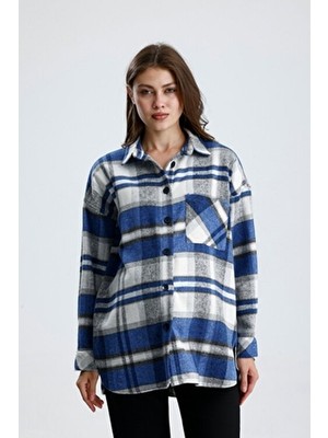 Katlin Maternity Wear Hamile Kareli Desen Oduncu Gömlek, Yün Pamuk Karışımlı Kumaş