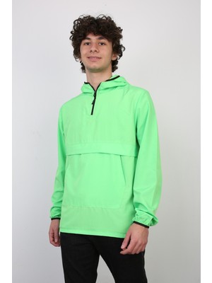 buğrahayalin Yarım Fermuarlı Kapüşonlu Ince Erkek Spor Günlük Mevsimlik Mont
