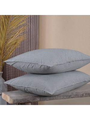 Lief Home Pamuklu Ipliği Boyalı Yıkamalı Kapaklı Yastık Kılıfı | 2’li Set | 50X70 cm | Çift Iğne Detaylı