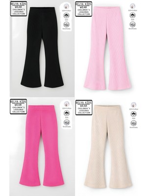 Belya Kids Wear 4 Lü Pamuğa Pamuk Tam Kalıp Kız Çocuk Ispanyol Tayt