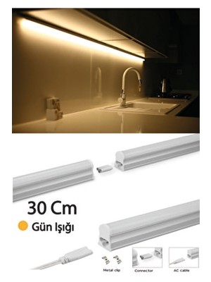 Cata Mutfak Tezgah Aydınlatması-Raf Aydınlatması Armatür 30CM LED Anahtarlı Set- Gün Işığı