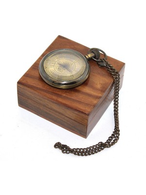 Kut Fly Ahşap Kutulu Pirinç Köstekli Saat Model 11