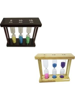 Kut Fly 3'lü Ahşap Kum Saati 5-10-15 Dakikalık