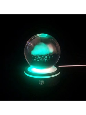 Kut Fly Usb'li Yağmur Bulutu Tasarımlı Dönen Cam Küre