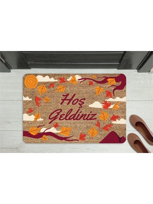 M&H Quality Rengarenk Kare Desen Dekoratif Kapı Önü Paspası