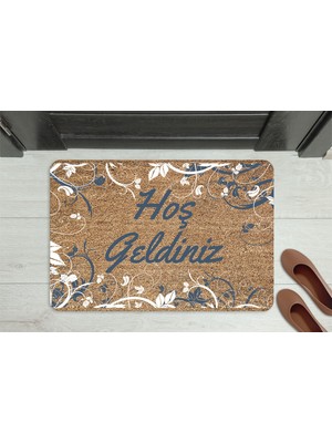 M&H Quality Hoş Geldiniz Neşeli Font Dekoratif Kapı Önü Paspası