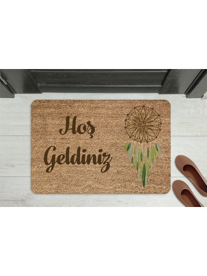 M&H Quality Home Hoşgeldiniz Kelebek Dekoratif Çok Amaçlı Iç ve Dış Kapı Paspası