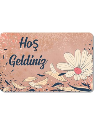 M&H Quality Dijital Baskılı Hoş Geldiniz Yazılır Desenli Dekoratif Dış Kapı Önü ve Iç Mekan Paspası Yıkanabilir