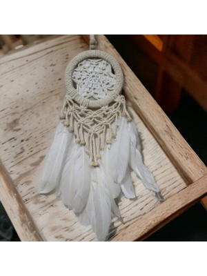 Kut Fly Rüya Kovan Dream Catcher Beyaz Kuş Tüylü