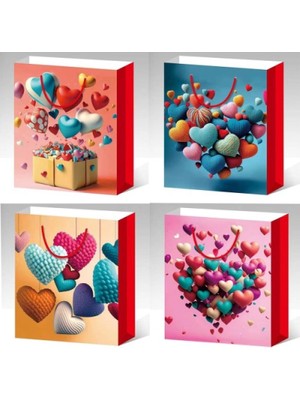 Kut Fly Büyük Boy Kalp Desenli Karton Çanta