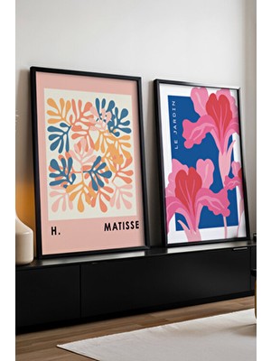 Huhuli Ahşap Siyah Çerçeveli Sanatsal 2'li Set Tablo HUHU168