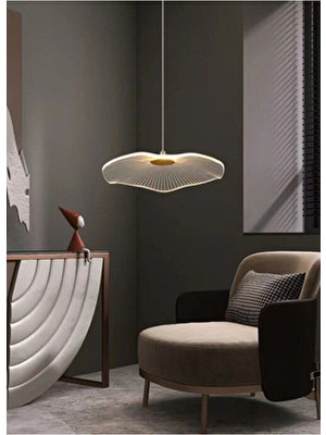 Burenze Luxury Exclusive Tekli Sarkıt LED Avize Jellyfish Gold Sarı Ledli Avize 18 cm Çap