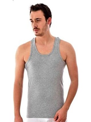 Tutku 0118 - 3 Adet Gri Erkek Spor Atlet Dokuma Kumaş Yaka Tipi Hafif Tasarım